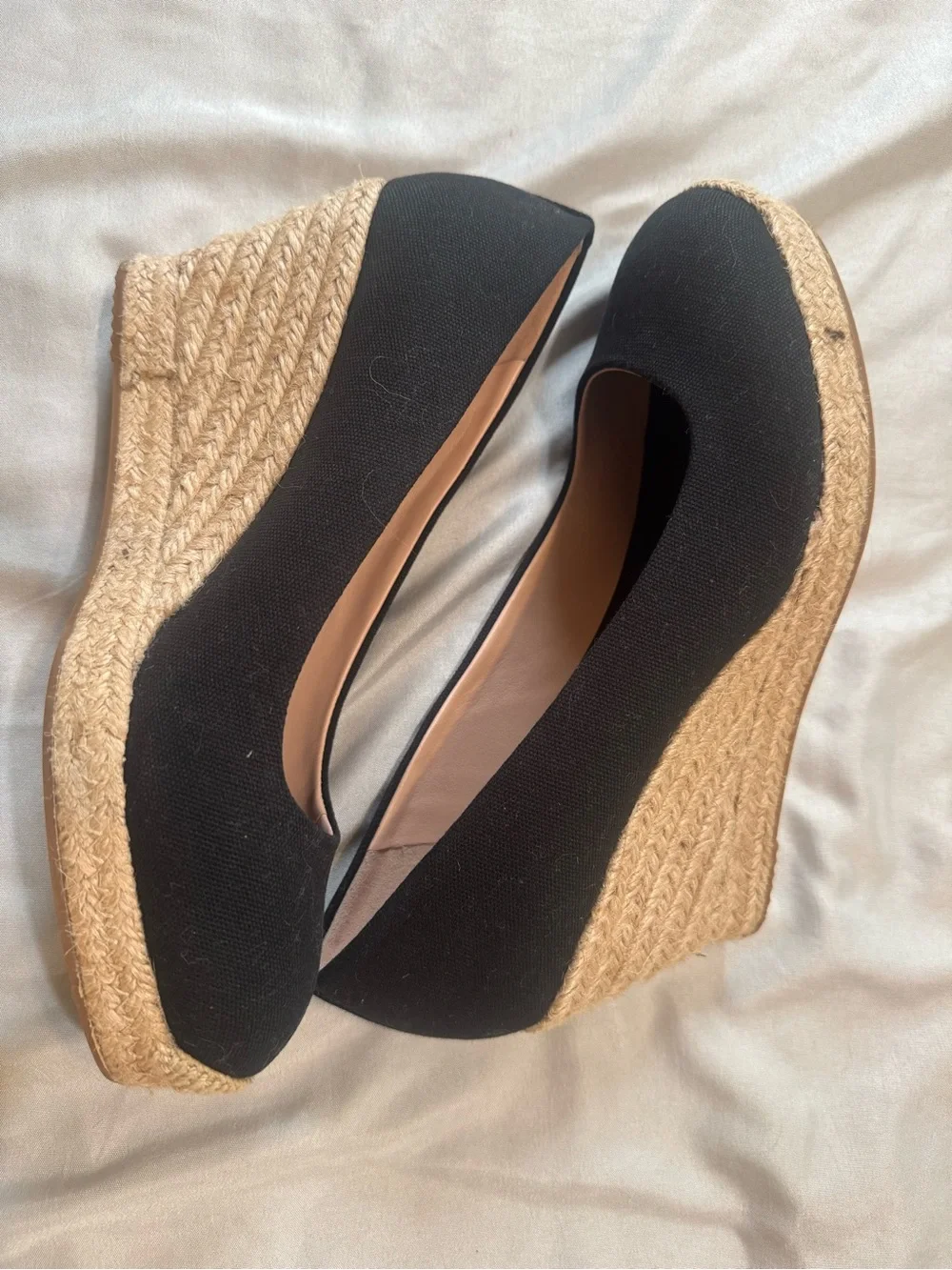 NWOT J. Crew Seville Black Canvas Espadrille Wedges Size 9